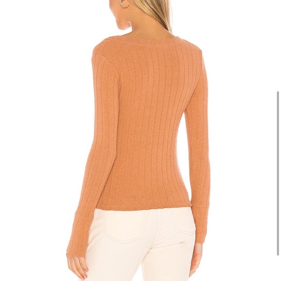 Free People Burnt Orange Oliver Henley Top - Picture 3 of 6
